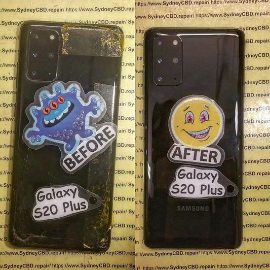 How do you take the glass back off a S20 Plus?