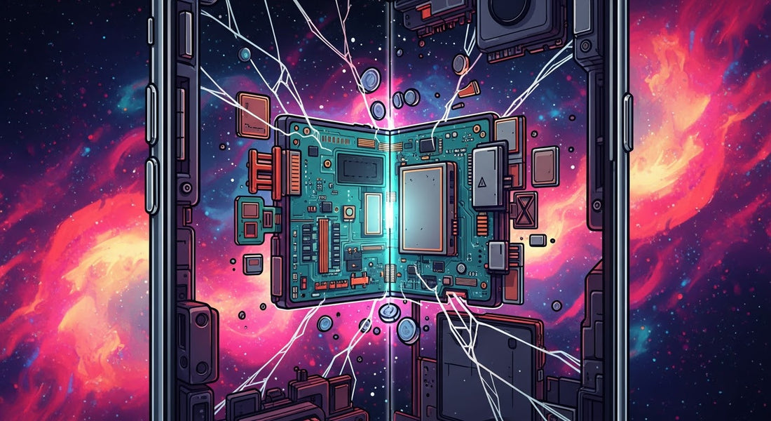 Inside a broken foldable phone screen!