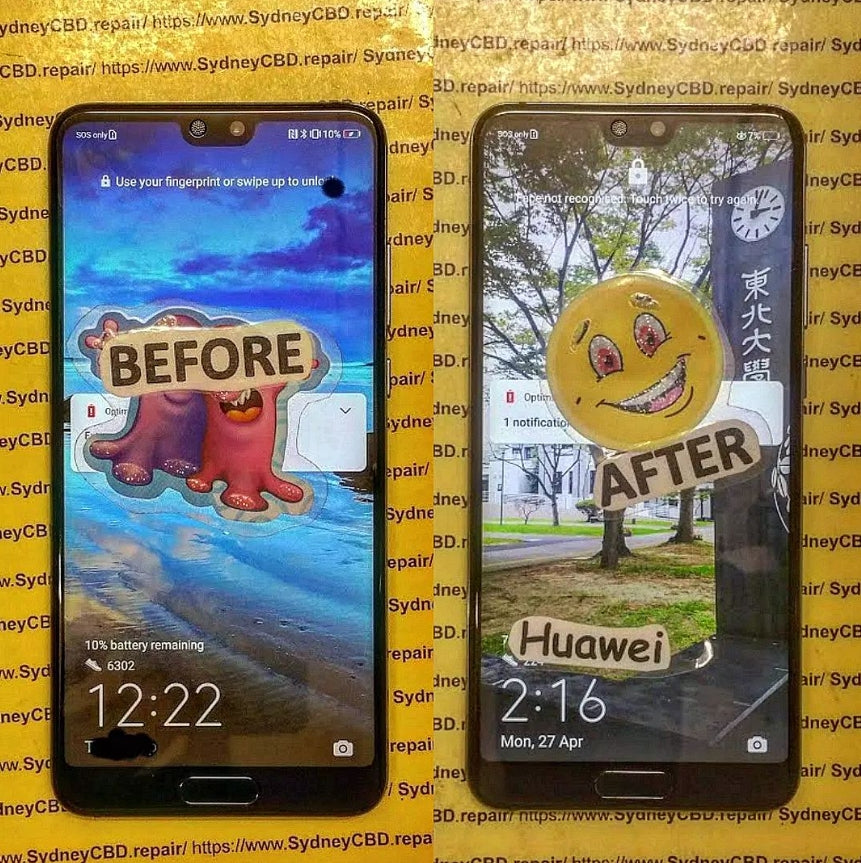 How to remove screen Huawei P20?