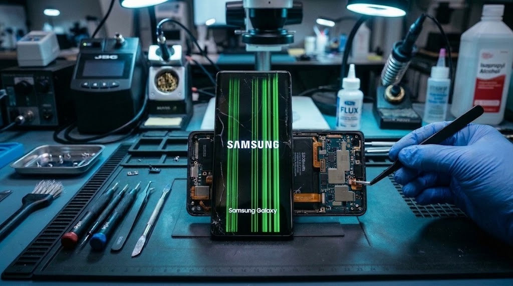 Solving The Samsung Phones Green Line Display Mystery During Expert Screen Panel Swaps
