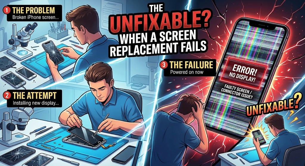 THE UNFIXABLE? When A Phone Screen Replacement Fails