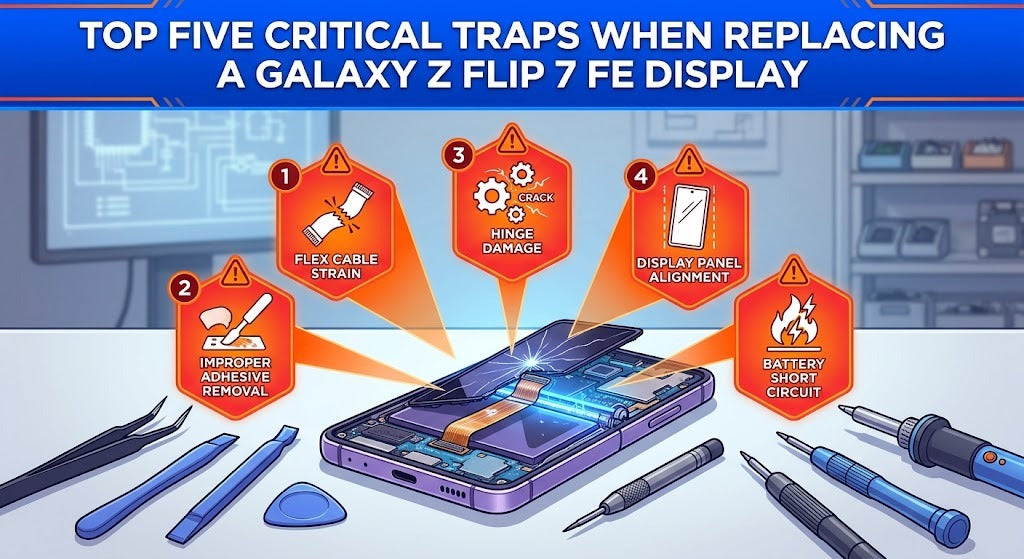 Top Five Critical Traps When Replacing A Galaxy Z Flip 7 FE Display